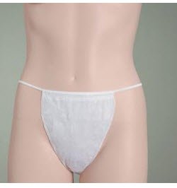 Bikini Women One-Dees® Non-Woven, White, Latex Free Elastic Waistband, One Size Fits All, Disposable (1/EA 100/CS) by Graham Medical  ID 52169